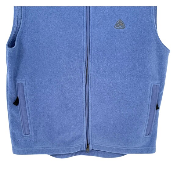 Vintage Nike ACG Vest Women’s XL Blue Therma-Fit Fleece 2-Way Zip Pockets 90s - Picture 4 of 10